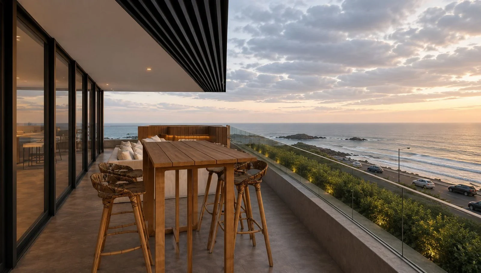 Clifton apartment balcony overlooking the ocean