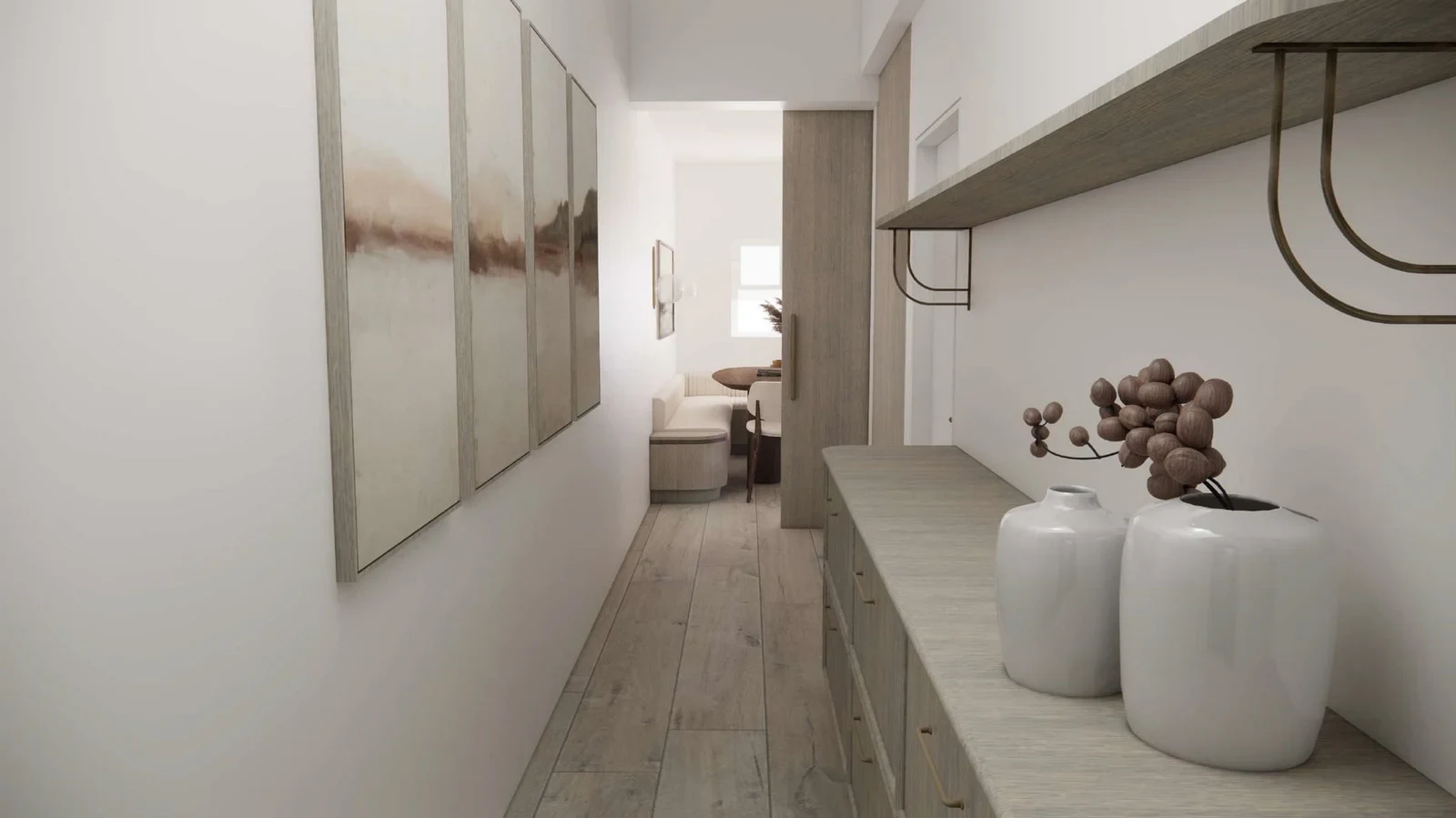 Pall Mall bathroom with fitted vanity and mirrors