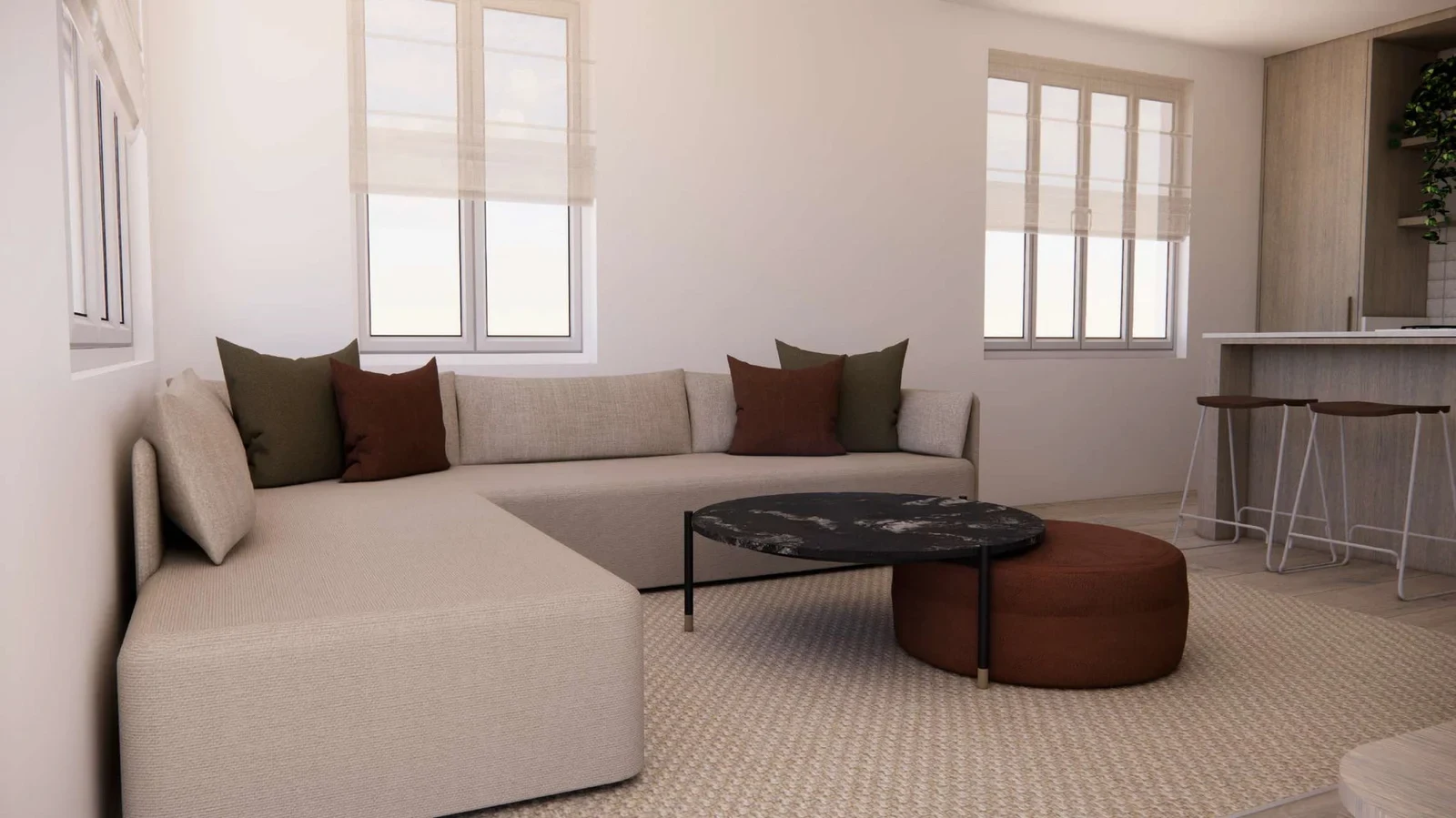 Pall Mall living room with fitted seating